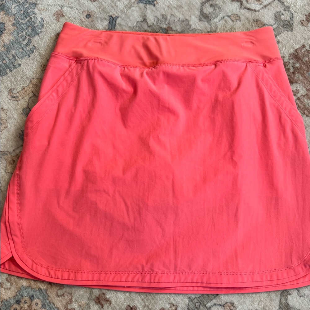 Lands' End Women's Vibrant Coral Athletic Skirt with shorts